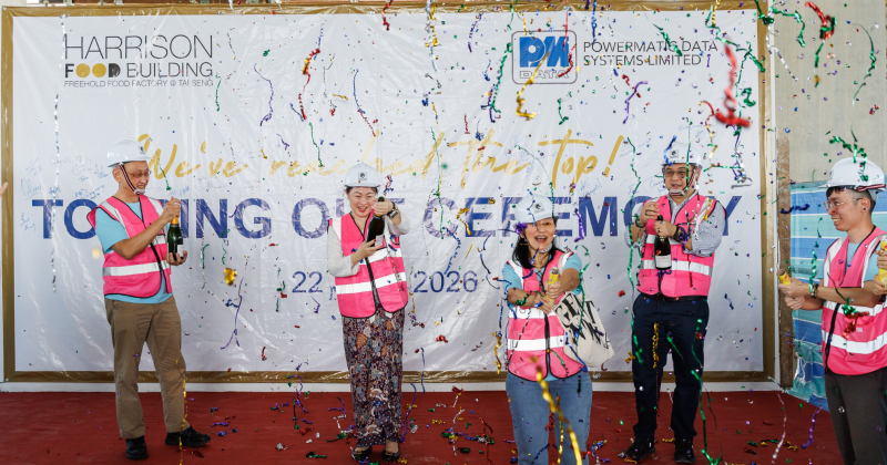 Powermatic Celebrates Topping Out Milestone for Harrison Food Building
